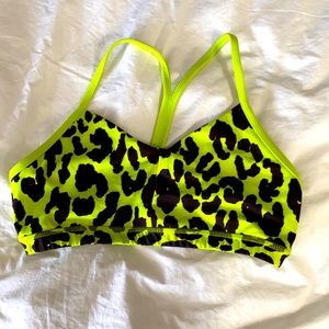 Fleo Reinette Sports Bra - Acid Lime Leopard